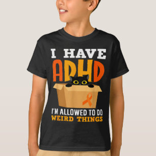 Have adhd allowed to do weird things black cat T-Shirt