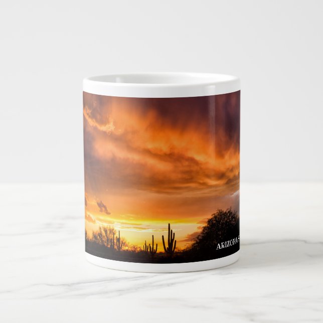 Have an Arizona Sunset with your coffee or tea. Large Coffee Mug (Front)