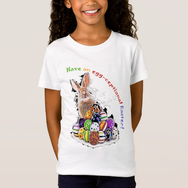 Have an egg-ceptional Easter! Easter Bunny Eggs T-Shirt (Front)