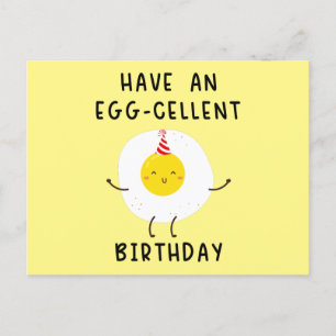 have an eggcellent birthday funny birthday postcard