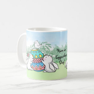 Have an eggscelent day bunnies coffee mug