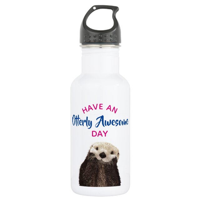 Have an Otterly Awesome Day Cute Otter Photo 532 Ml Water Bottle (Front)
