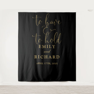 Have And To Hold Modern Wedding Photo Backdrop Tapestry