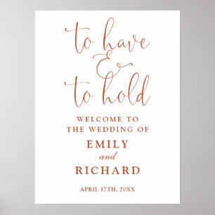 Have And To Hold Terracotta Wedding Welcome Sign