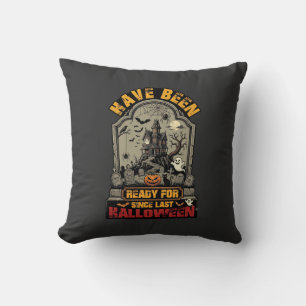 Have Been Ready Halloween Haunted House Tombstone Cushion
