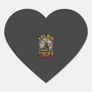 Have Been Ready Halloween Haunted House Tombstone  Heart Sticker