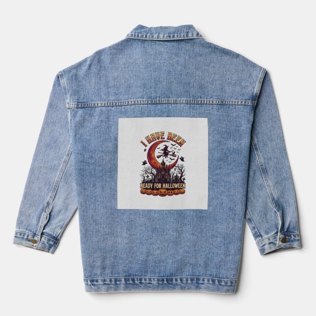 Have Been Ready Halloween Witch Castle Moon_1 Denim Jacket (Back)