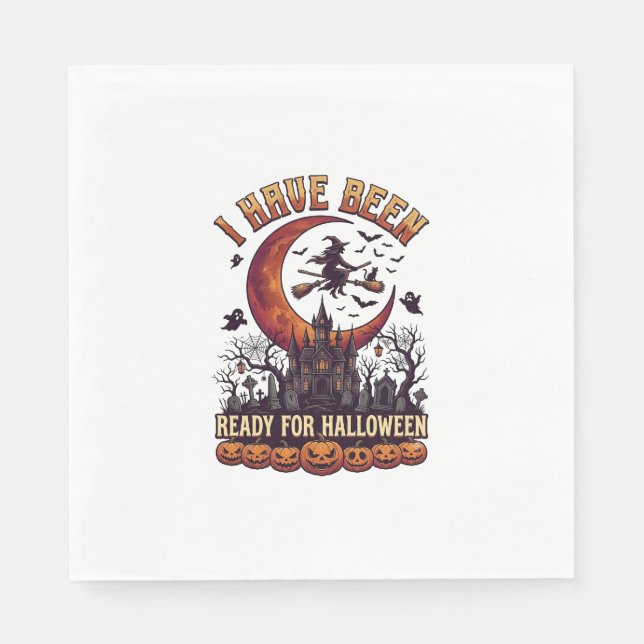 Have Been Ready Halloween Witch Castle Moon_1 Napkin (Front)