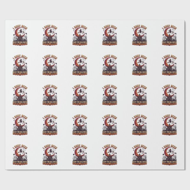 Have Been Ready Halloween Witch Castle Moon_1 Wrapping Paper (Flat)