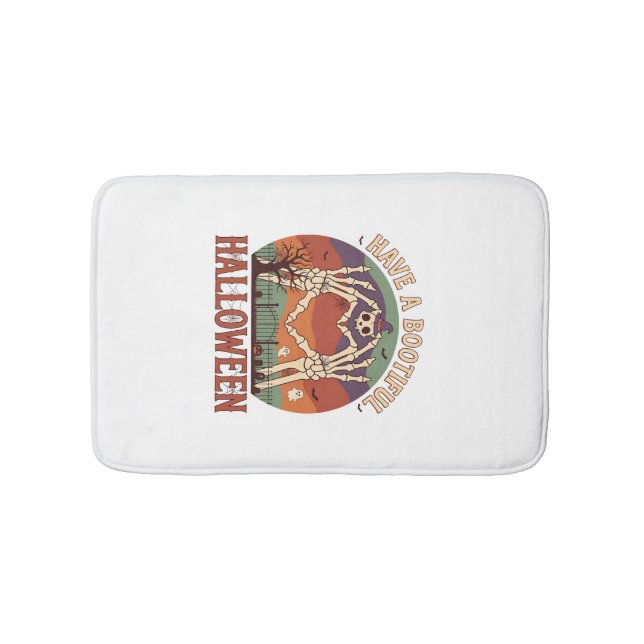 Have Bootiful Halloween Skeleton Hands Cat Skull W Bath Mat (Front)