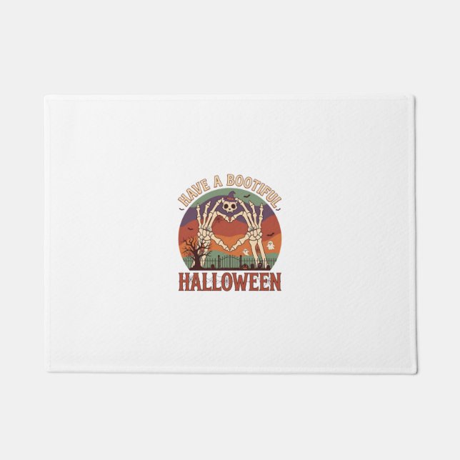 Have Bootiful Halloween Skeleton Hands Cat Skull W Doormat (Front)