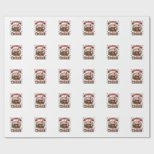 Have Cup Cheer Christmas Plaid Mug Hot Cocoa Snowm Wrapping Paper