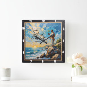 Have faith and do no doubt. Matthew 2:21 Square Wall Clock