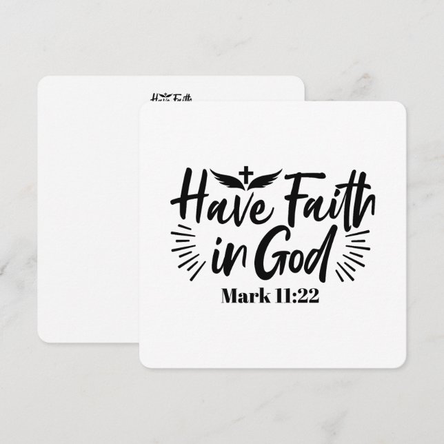Have Faith in God Mark 11:22 Inspirational Quote Invitation (Front/Back)