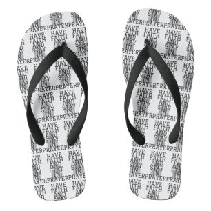 Have Faith In Prayer Bold W/B All-Over Unisex Jandals