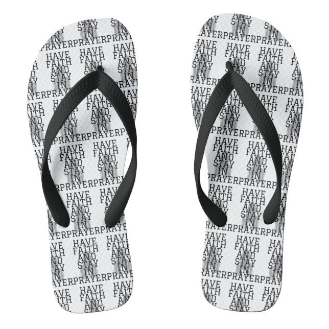 Have Faith In Prayer Bold W/B All-Over Unisex Jandals (Footbed)