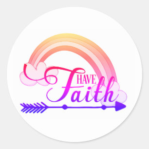 Have Faith Rainbow Classic Round Sticker