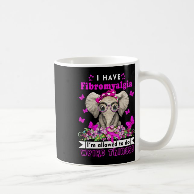 Have Fibromyalgia Awareness Elephant Fun Cute  Coffee Mug (Right)