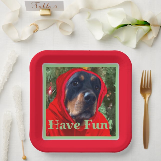 Have Fun Rottweiler Paper Plates (Wedding)