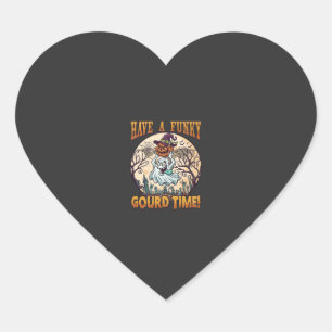 Have Funky Gourd Time Ghost Pumpkin Graveyard Heart Sticker