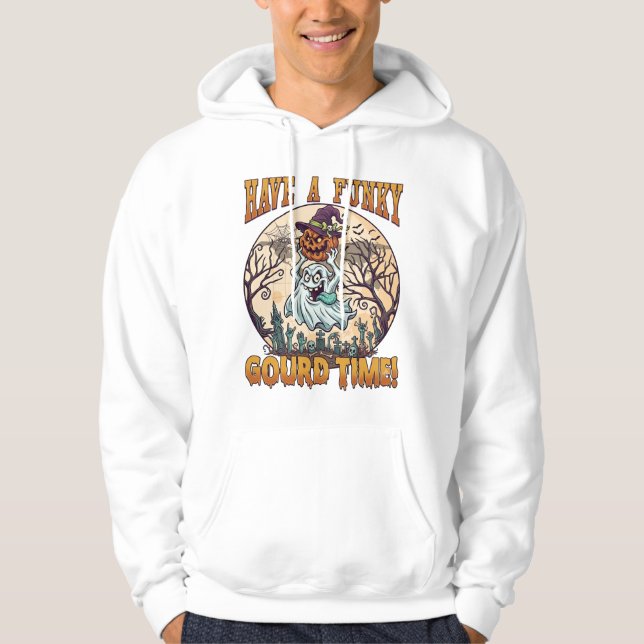 Have Funky Gourd Time Ghost Pumpkin Graveyard Hoodie (Front)