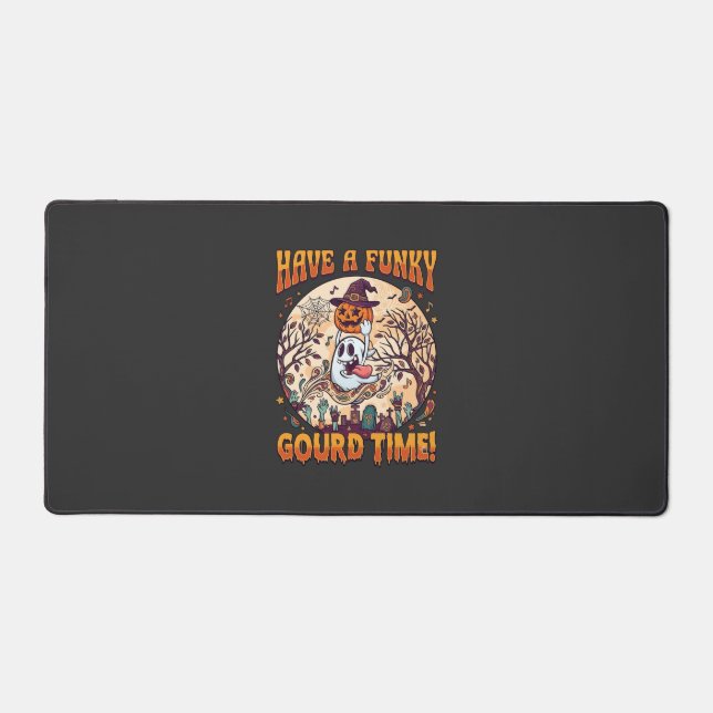 Have Funky Gourd Time Halloween Ghost Pumpkin_1 Desk Mat (Front)
