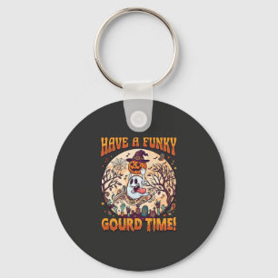 Have Funky Gourd Time Halloween Ghost Pumpkin_1 Key Ring