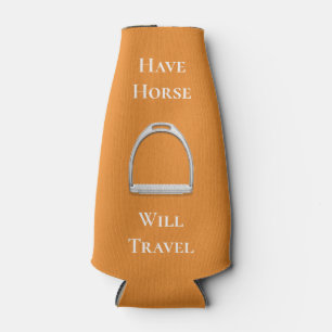 "Have Horse Will Travel" Equestrian Orange Bottle Cooler