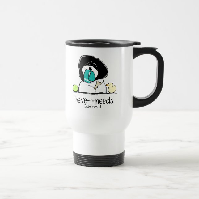 Have-i-Needs Havanese Off-Leash Art™ Travel Mug (Right)