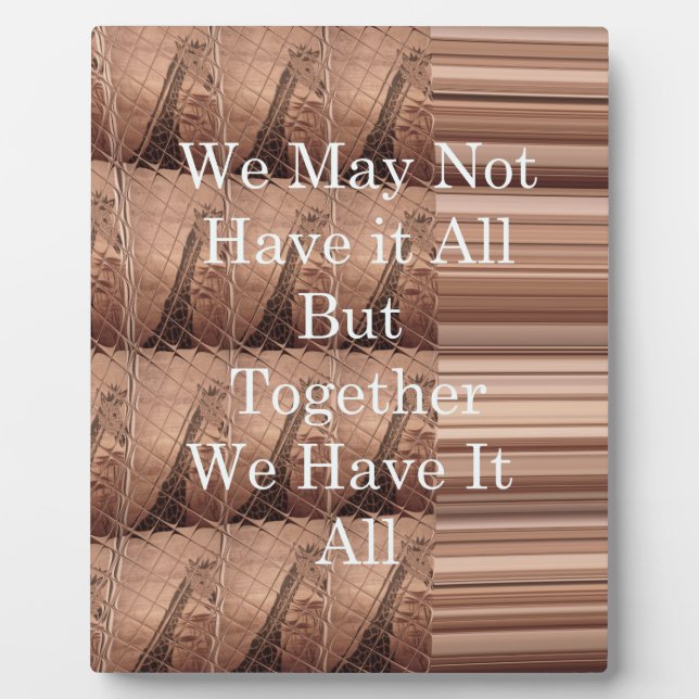 Have it all Giraffe Safari  Hakuna Matata woven so Plaque (Front)