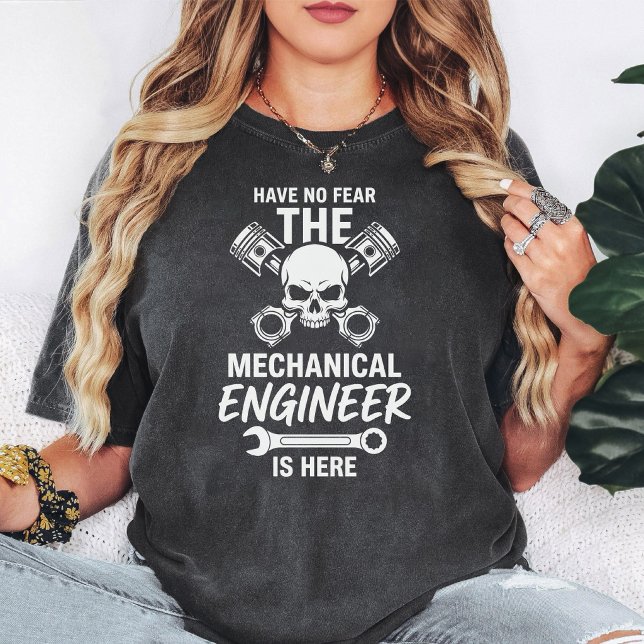 Have No Fear Mechanical Engineer Is Here Skull Pis T-Shirt (Creator Uploaded)