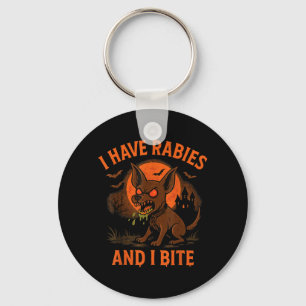 Have Rabies Bite Halloween Dog Dark Humour Key Ring