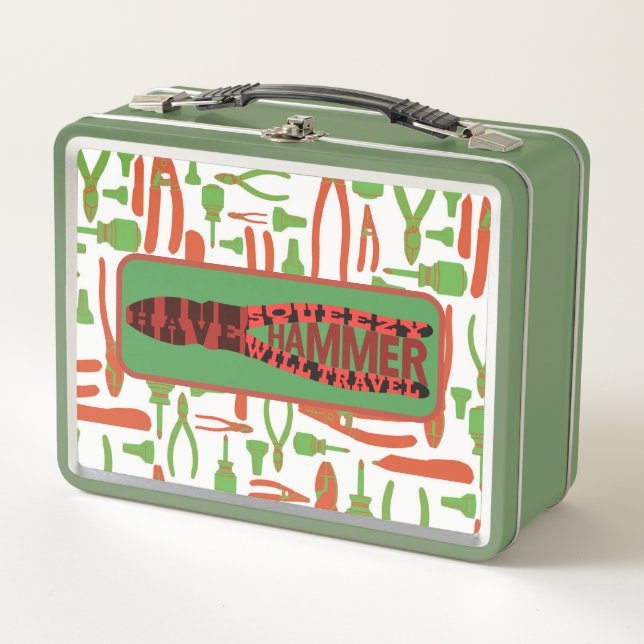 Have Squeezy Hammer Will Travel Metal Lunch Box (Front)