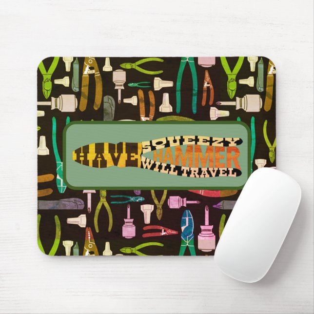 Have Squeezy Hammer Will Travel Retro Mouse Pad (With Mouse)