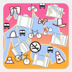 Have Suitcase Will Travel  Square Sticker