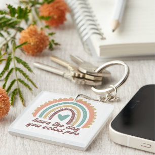 Have the Day You Voted For Colourful Pastel Rainbo Key Ring
