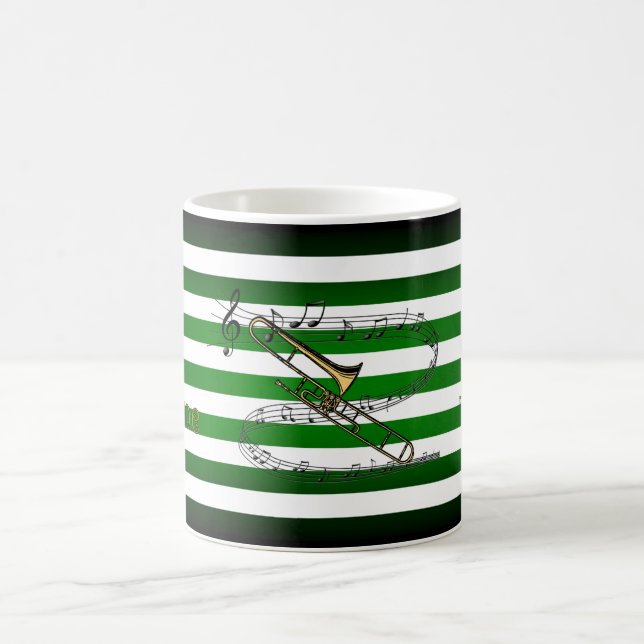 Have Trombone ~ Will Travel ~ Musical Stripes ~ Coffee Mug (Center)