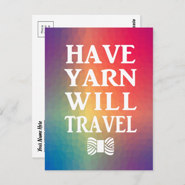 Have Yarn Will Travel Rainbow Crafts Maker Postcard (Front/Back)