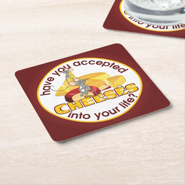 Have You Accepted Cheeses? Square Paper Coaster (Angled)