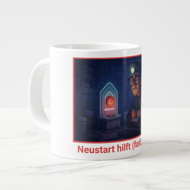 Have you already restarted? large coffee mug (Front Left)