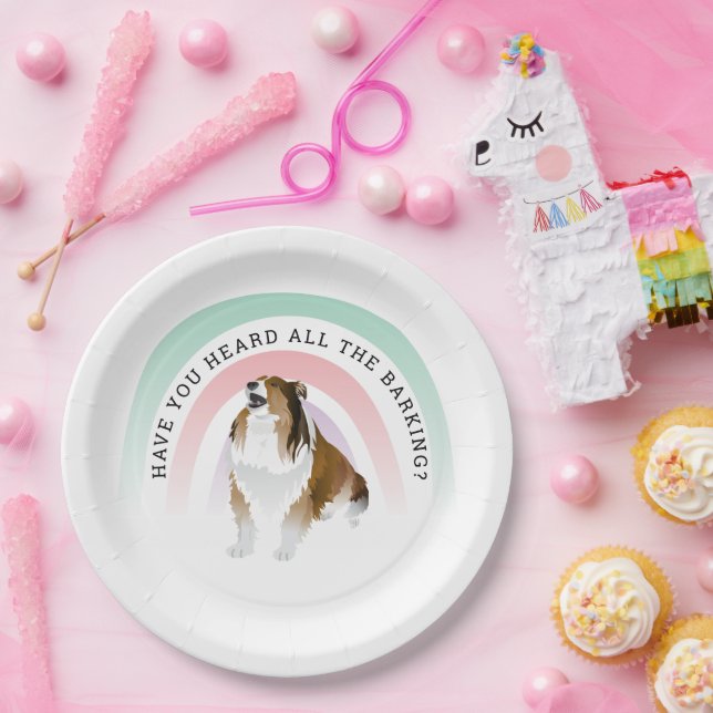 Have You Heard, Rainbow and Sheltie Dog Paper Plate (Party)