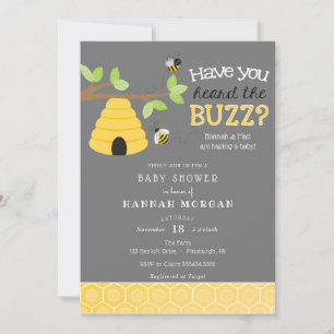 Have you Heard the Buzz? Bee Baby Shower Invitation
