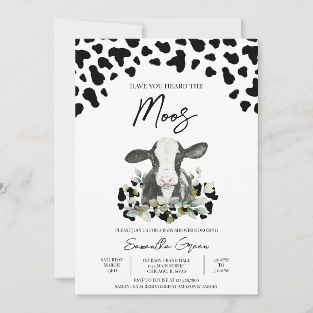 Have you Heard the Moos Baby Shower Invitation (Front)