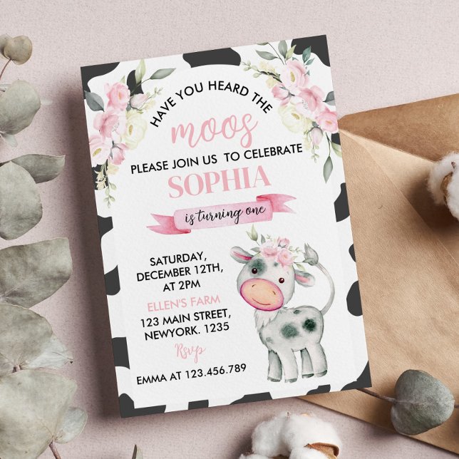 Have You Heard The Moos Cow 1st Birthday Invitation (Creator Uploaded)