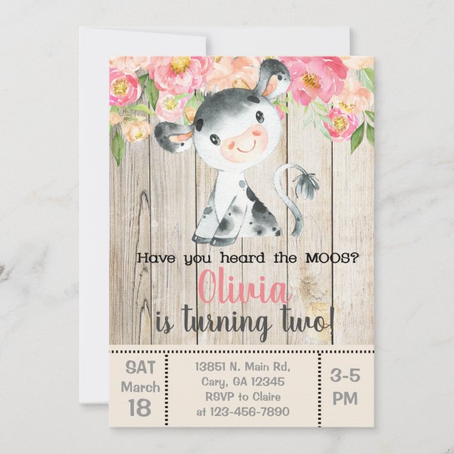 Have you heard the moos cow invitation. invitation (Front)