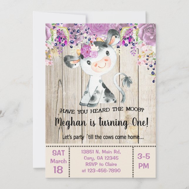 Have you heard the moos cow invitation. invitation (Front)