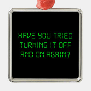 Have You Tried Turning It Off And On Again? Metal Tree Decoration