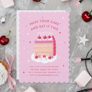 Have Your Cake and Eat it Two 2nd Birthday Invitation