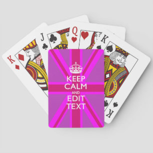 Have Your Keep Calm Text on Pink Union Jack Playing Cards