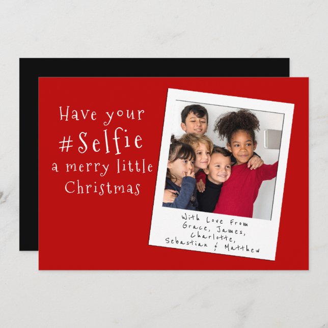 Have Your Selfie a Merry Little Christmas Card (Front/Back)